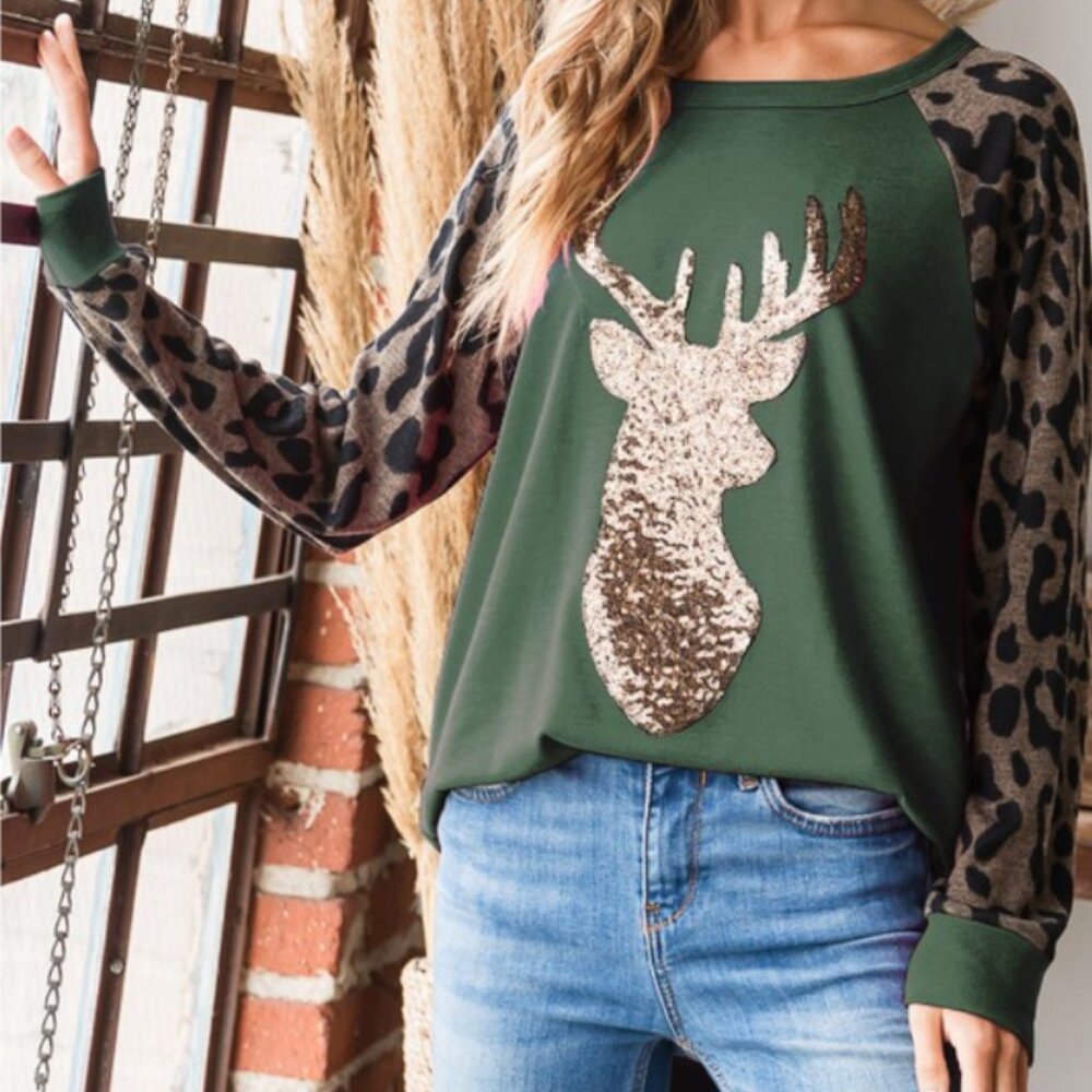 Reindeer Top "GREEN"
